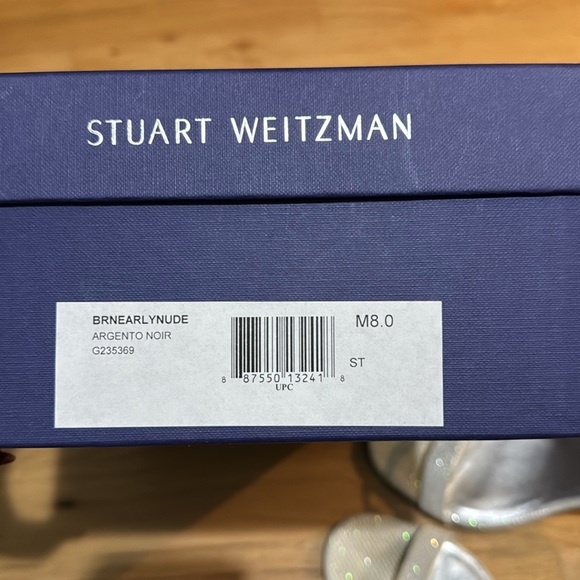 Stuart Weitzman BRNEARLYNUDE ARGENTO NOIR WOMENS SIZE 8 - Picture 6 of 8